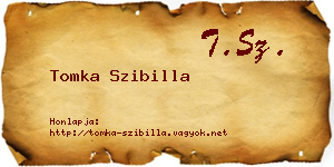 Tomka Szibilla névjegykártya